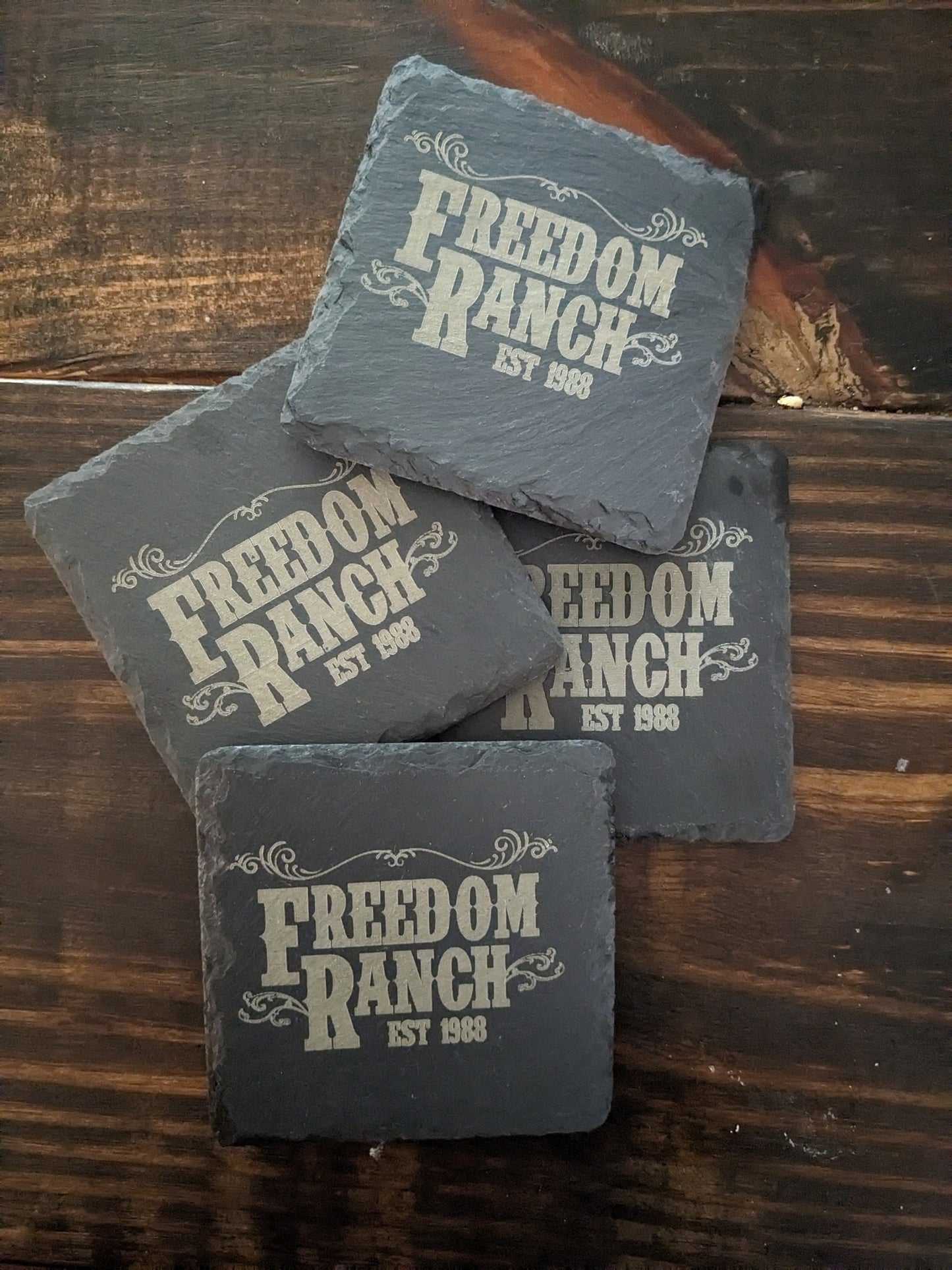 Engraved Slate Coasters(Set of 4)